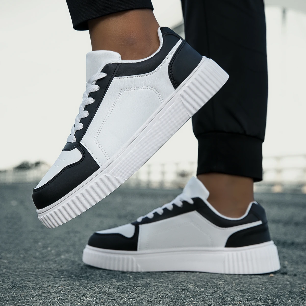 YRZL Womens Sneakers Autumn White Shoes Lightweight Thick Sole Non Slip Skatebaord Shoes Unisex Casual Sports Shoes for Man