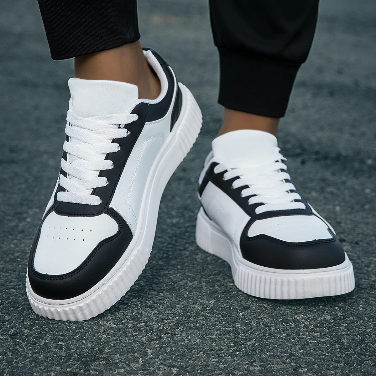 YRZL Womens Sneakers Autumn White Shoes Lightweight Thick Sole Non Slip Skatebaord Shoes Unisex Casual Sports Shoes for Man