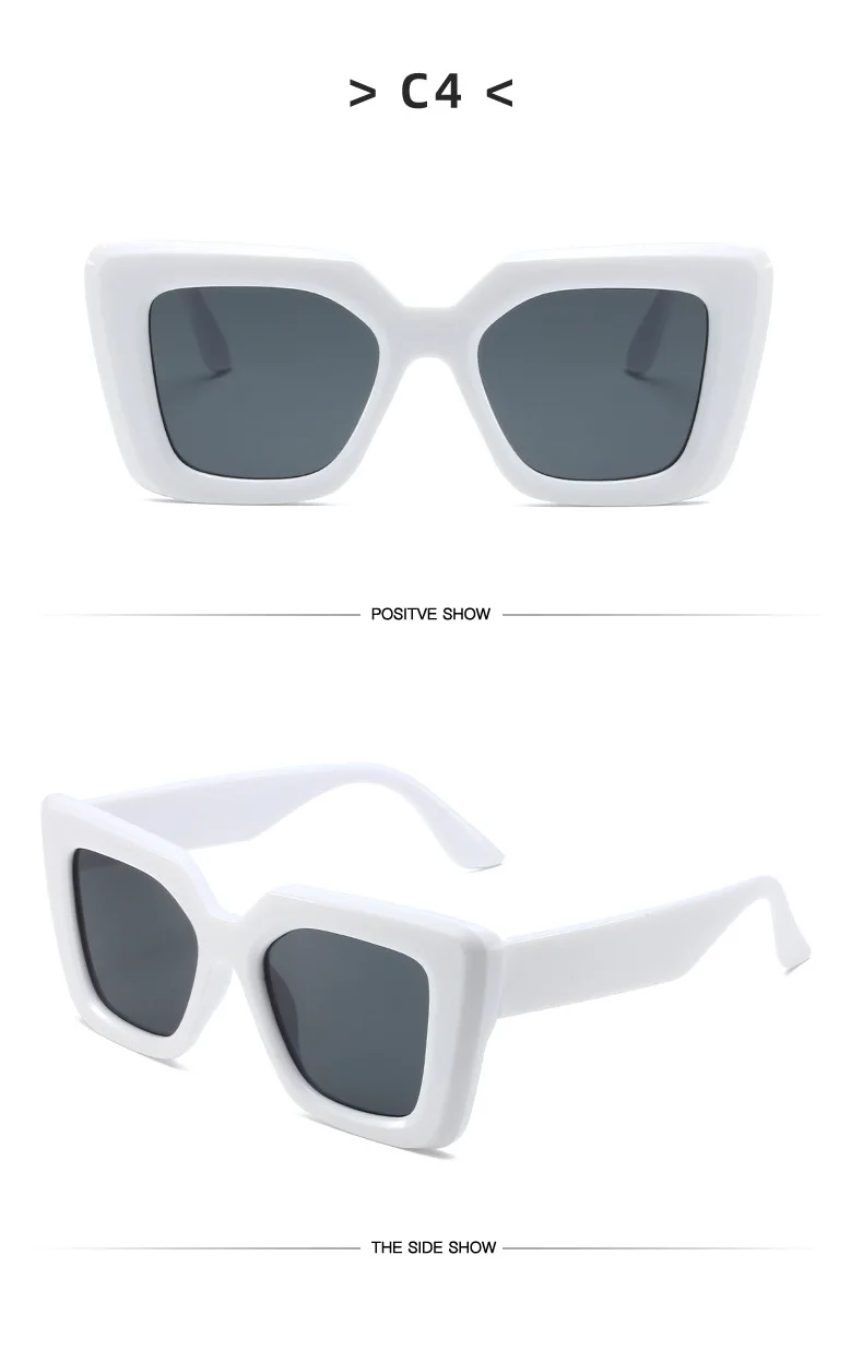 New Vintage Sunglasses Women Men Square Big Frame Sun Glasses Female Brand Designer Retro Shades Fashion Cat Eye Sunglasses