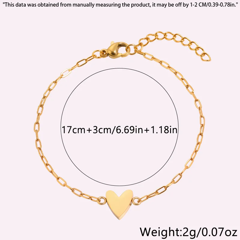 14k Stainless Steel Hollow Heart Bracelet for Women, Adjustable, Giving Heart-Shaped Jewelry Gifts to Girlfriends and Couples
