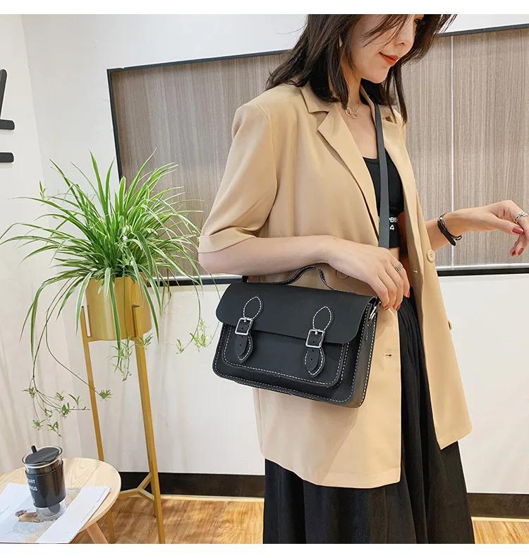Customized DIY PU Leather Cambridge Bag Handmade Sewing Women Crossbody Shoulder Bag Handcrafted Semi-finished Kit Colorful