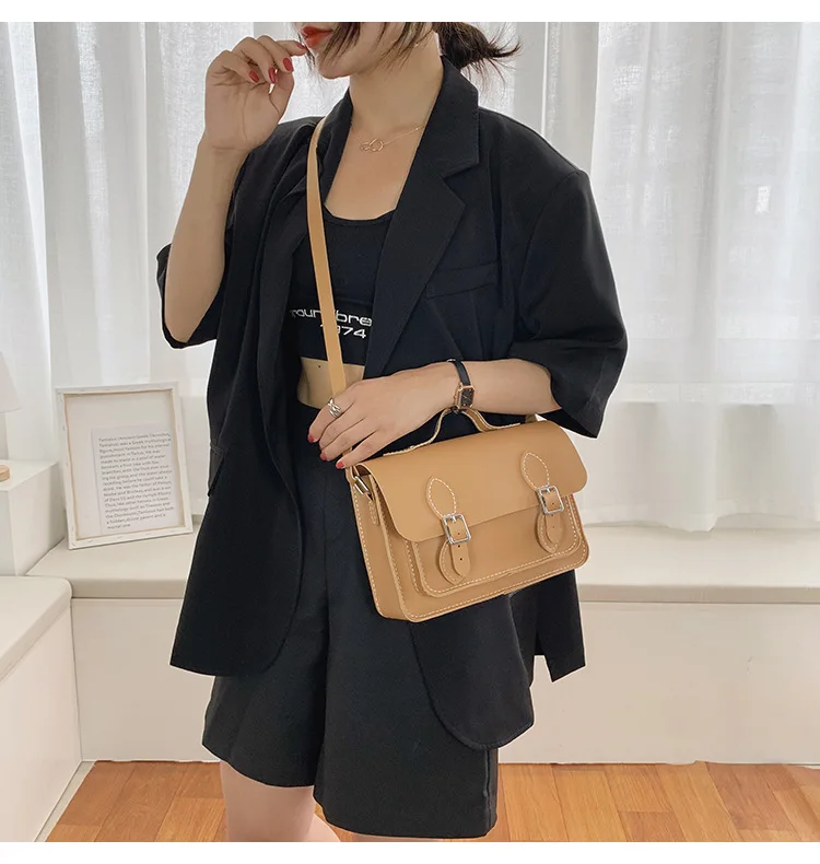 Customized DIY PU Leather Cambridge Bag Handmade Sewing Women Crossbody Shoulder Bag Handcrafted Semi-finished Kit Colorful