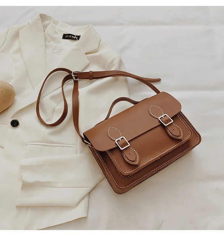 Customized DIY PU Leather Cambridge Bag Handmade Sewing Women Crossbody Shoulder Bag Handcrafted Semi-finished Kit Colorful