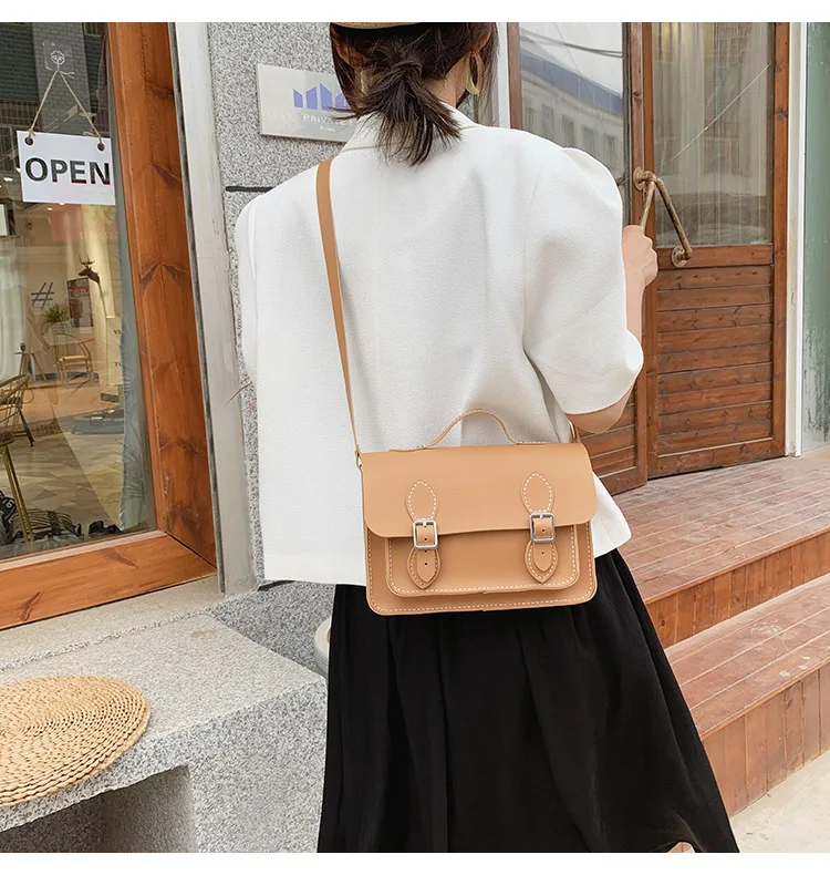Customized DIY PU Leather Cambridge Bag Handmade Sewing Women Crossbody Shoulder Bag Handcrafted Semi-finished Kit Colorful