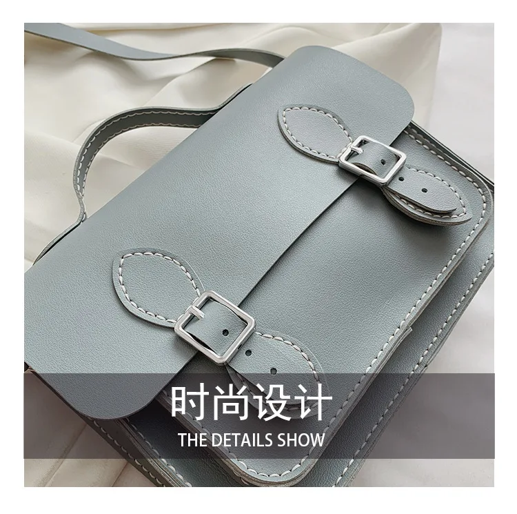 Customized DIY PU Leather Cambridge Bag Handmade Sewing Women Crossbody Shoulder Bag Handcrafted Semi-finished Kit Colorful