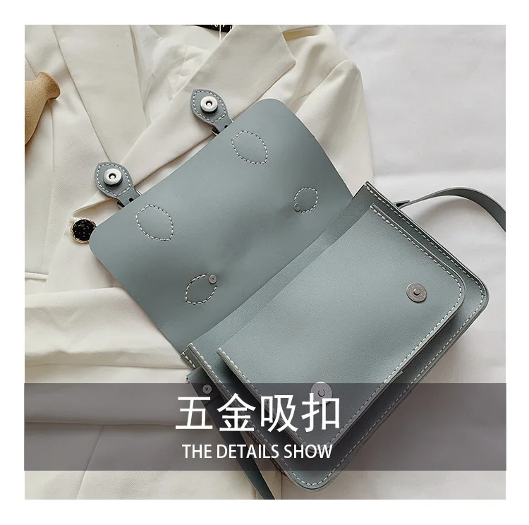 Customized DIY PU Leather Cambridge Bag Handmade Sewing Women Crossbody Shoulder Bag Handcrafted Semi-finished Kit Colorful
