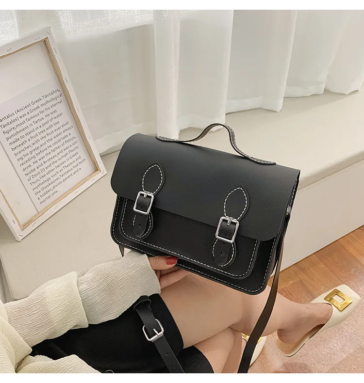 Customized DIY PU Leather Cambridge Bag Handmade Sewing Women Crossbody Shoulder Bag Handcrafted Semi-finished Kit Colorful