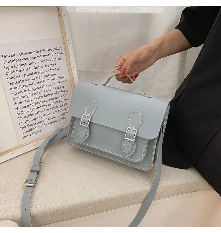 Customized DIY PU Leather Cambridge Bag Handmade Sewing Women Crossbody Shoulder Bag Handcrafted Semi-finished Kit Colorful