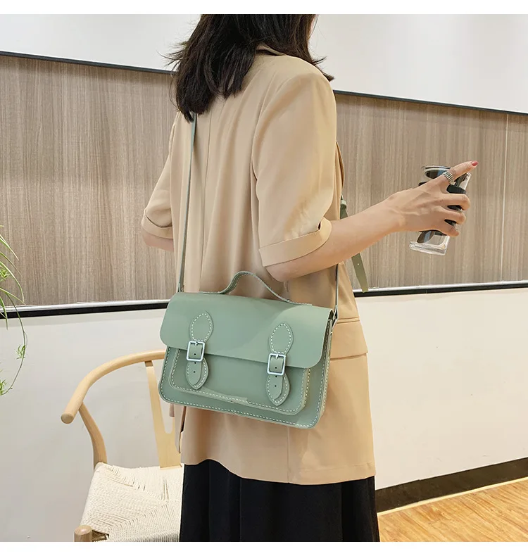 Customized DIY PU Leather Cambridge Bag Handmade Sewing Women Crossbody Shoulder Bag Handcrafted Semi-finished Kit Colorful