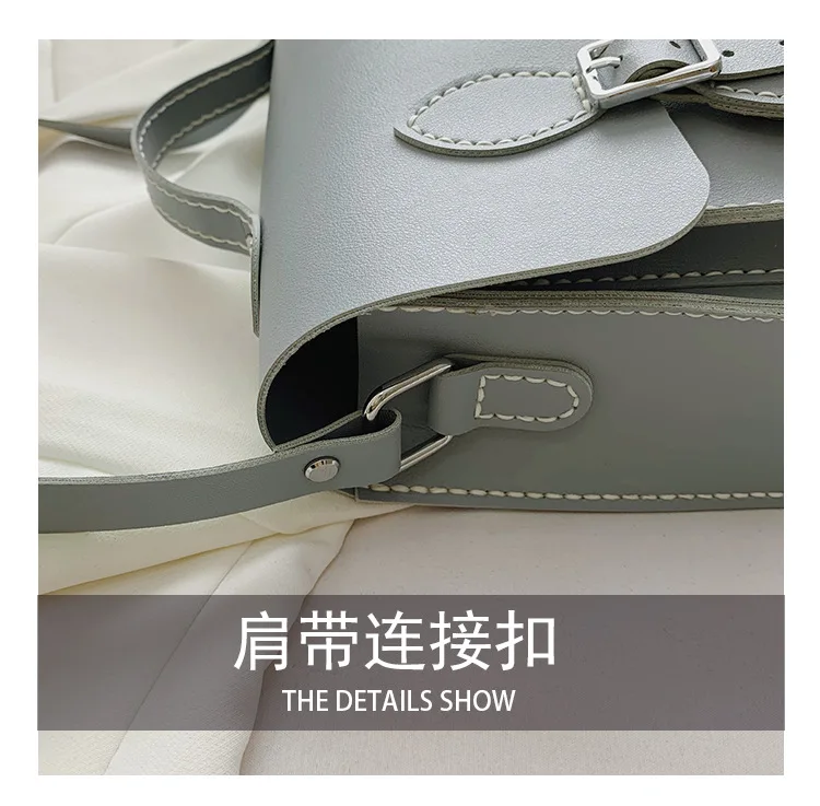 Customized DIY PU Leather Cambridge Bag Handmade Sewing Women Crossbody Shoulder Bag Handcrafted Semi-finished Kit Colorful