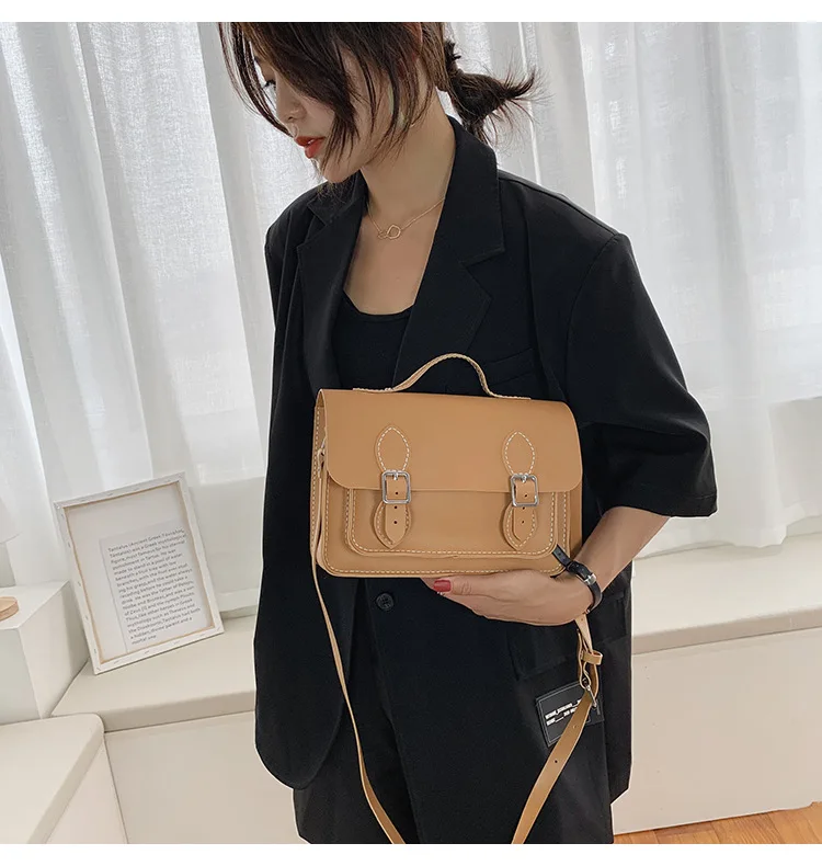 Customized DIY PU Leather Cambridge Bag Handmade Sewing Women Crossbody Shoulder Bag Handcrafted Semi-finished Kit Colorful