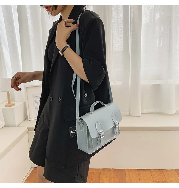Customized DIY PU Leather Cambridge Bag Handmade Sewing Women Crossbody Shoulder Bag Handcrafted Semi-finished Kit Colorful