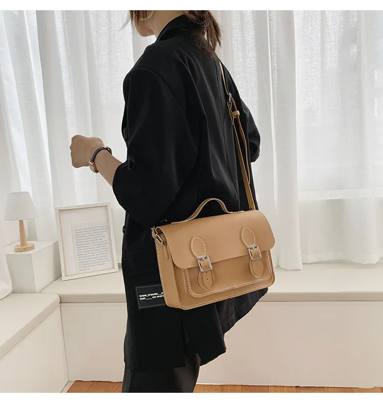 Customized DIY PU Leather Cambridge Bag Handmade Sewing Women Crossbody Shoulder Bag Handcrafted Semi-finished Kit Colorful