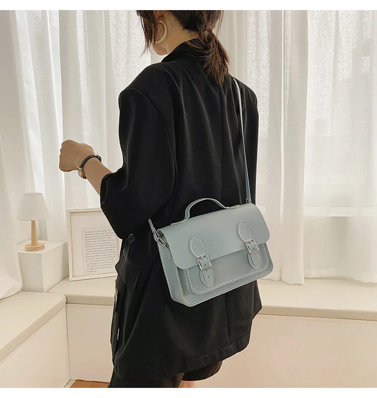 Customized DIY PU Leather Cambridge Bag Handmade Sewing Women Crossbody Shoulder Bag Handcrafted Semi-finished Kit Colorful