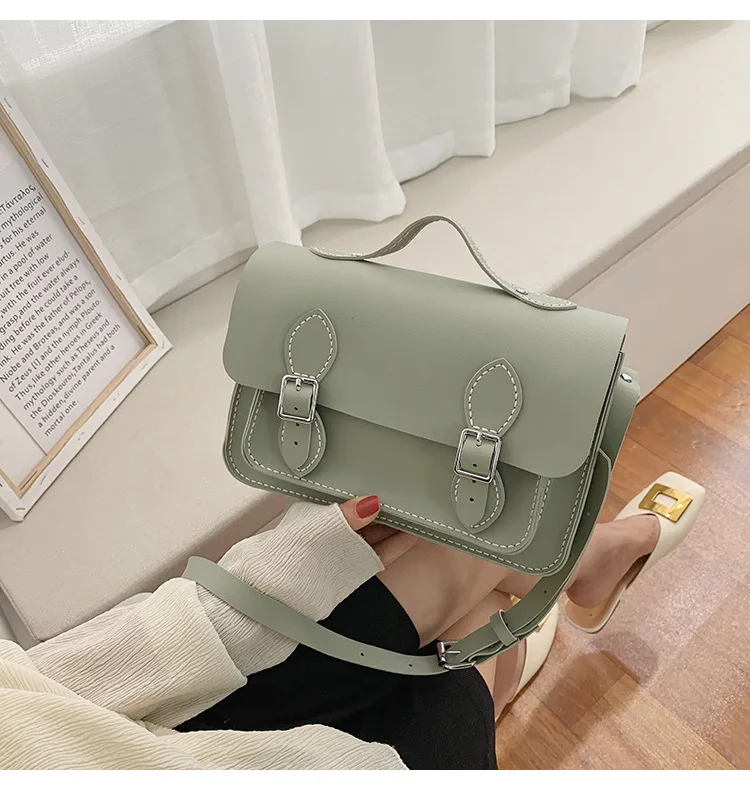 Customized DIY PU Leather Cambridge Bag Handmade Sewing Women Crossbody Shoulder Bag Handcrafted Semi-finished Kit Colorful