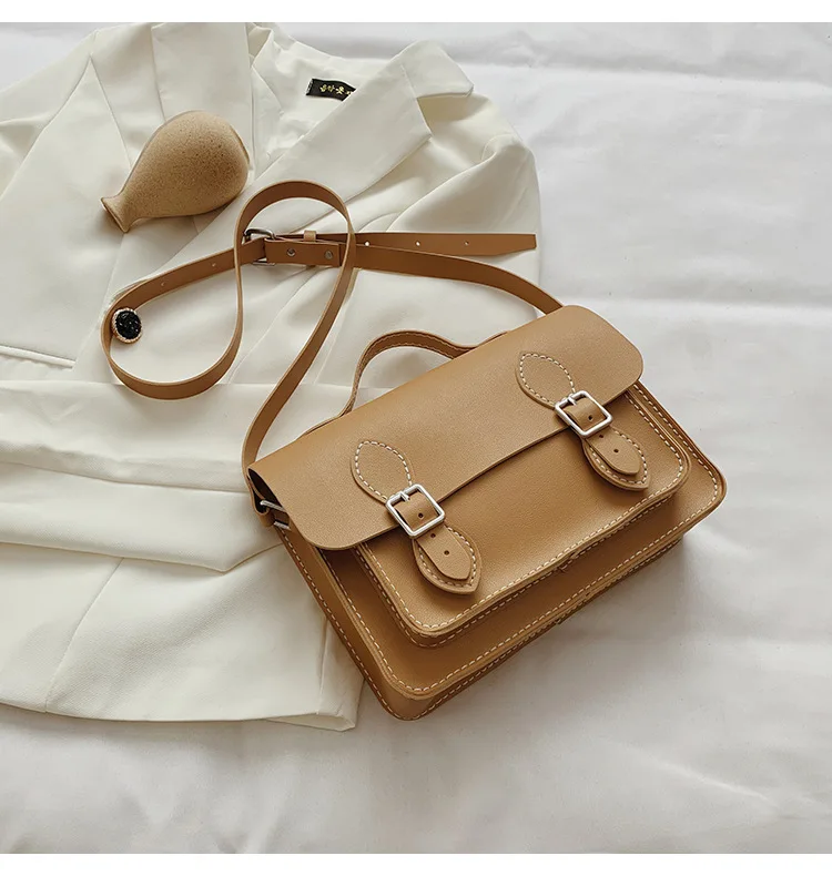 Customized DIY PU Leather Cambridge Bag Handmade Sewing Women Crossbody Shoulder Bag Handcrafted Semi-finished Kit Colorful