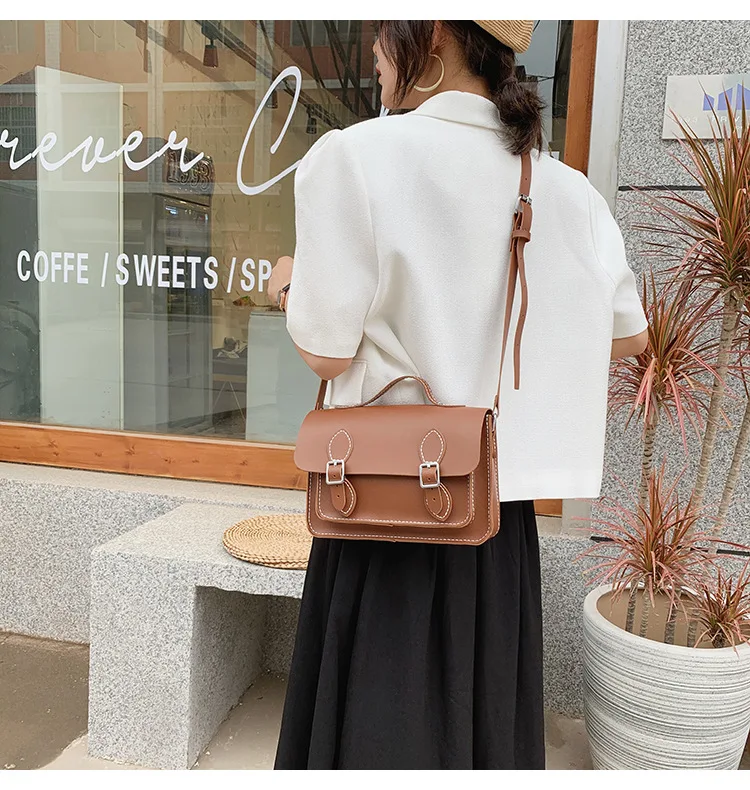 Customized DIY PU Leather Cambridge Bag Handmade Sewing Women Crossbody Shoulder Bag Handcrafted Semi-finished Kit Colorful