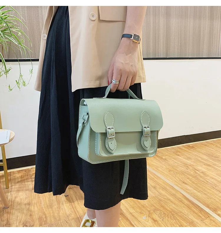 Customized DIY PU Leather Cambridge Bag Handmade Sewing Women Crossbody Shoulder Bag Handcrafted Semi-finished Kit Colorful