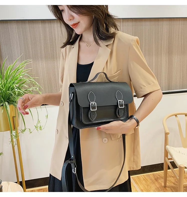Customized DIY PU Leather Cambridge Bag Handmade Sewing Women Crossbody Shoulder Bag Handcrafted Semi-finished Kit Colorful