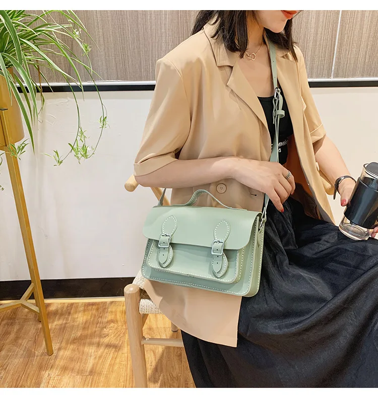 Customized DIY PU Leather Cambridge Bag Handmade Sewing Women Crossbody Shoulder Bag Handcrafted Semi-finished Kit Colorful