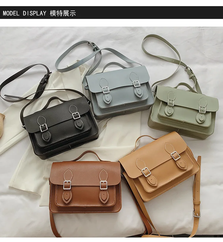 Customized DIY PU Leather Cambridge Bag Handmade Sewing Women Crossbody Shoulder Bag Handcrafted Semi-finished Kit Colorful