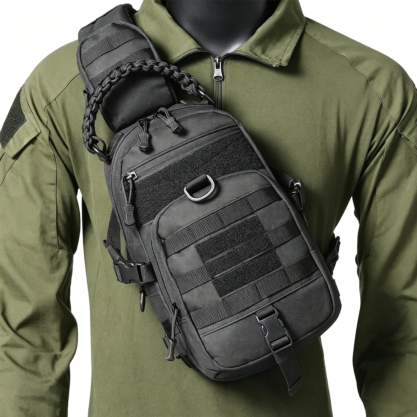 Multi functional outdoor chest bag, sports cycling, hiking, portable and wear-resistant crossbody bag