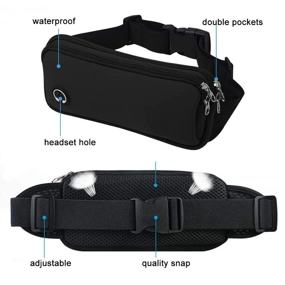 Running Belt Waist Bag Sports Fanny Pack Women Men Phone Pouch Gym Banana Bags Run Accessories