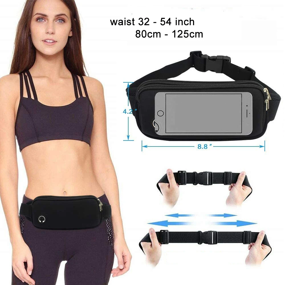Running Belt Waist Bag Sports Fanny Pack Women Men Phone Pouch Gym Banana Bags Run Accessories
