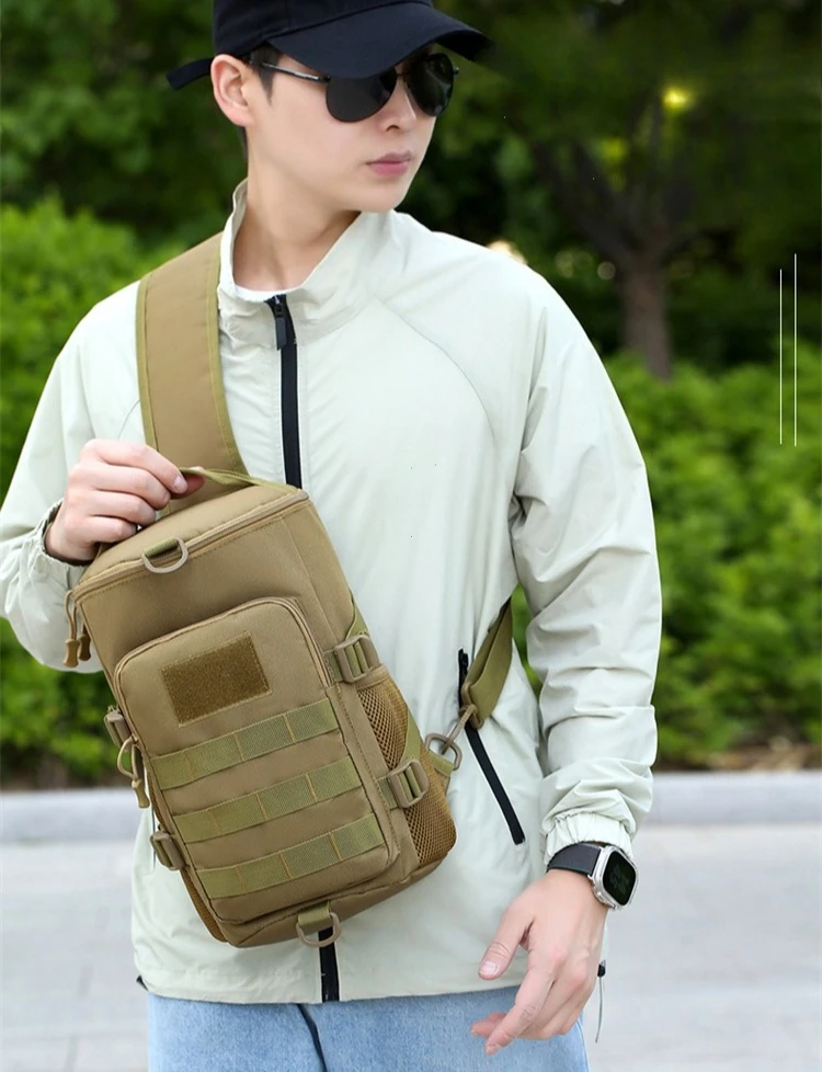 Tactical Climbing Chest Bag Men Hiking Camping Fishing Cycling Shoulder Crossbody Bag Sports Outdoor Travel Training Fanny Pack