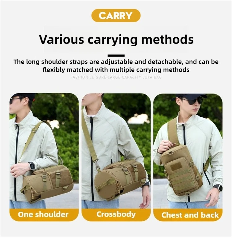 Tactical Climbing Chest Bag Men Hiking Camping Fishing Cycling Shoulder Crossbody Bag Sports Outdoor Travel Training Fanny Pack