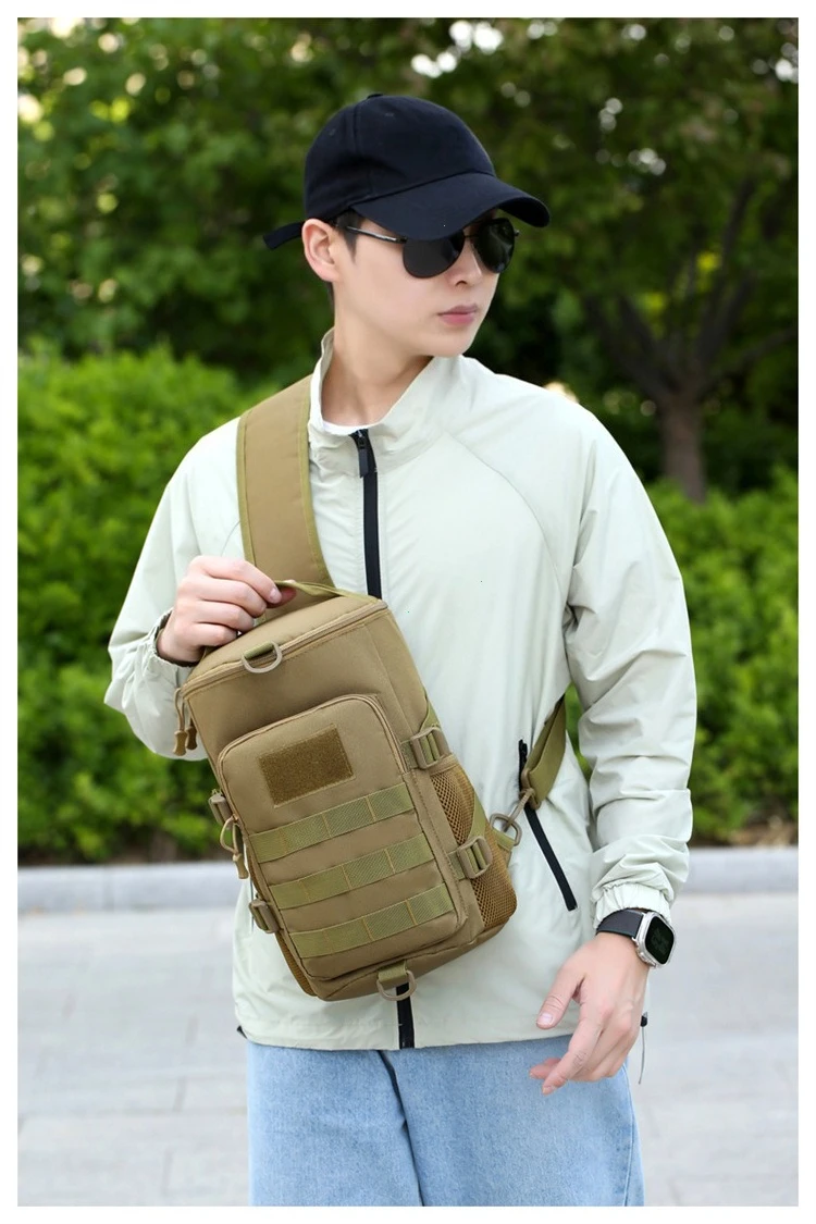 Tactical Climbing Chest Bag Men Hiking Camping Fishing Cycling Shoulder Crossbody Bag Sports Outdoor Travel Training Fanny Pack