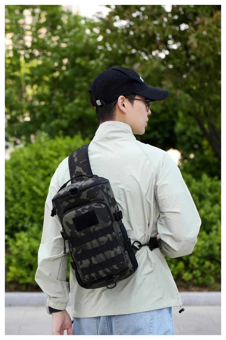 Tactical Climbing Chest Bag Men Hiking Camping Fishing Cycling Shoulder Crossbody Bag Sports Outdoor Travel Training Fanny Pack