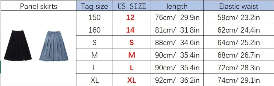 AP SS26 Panel Pleated Washed Denim Skirts Teen Girls Women Fashion Cotton Jeans Skirts Clothing
