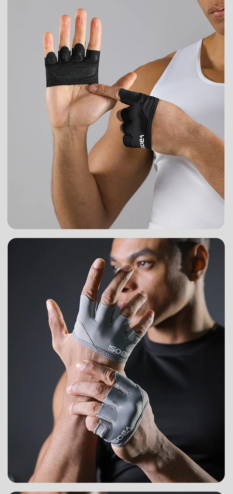 1Pair Four Finger Gloves For Weightlifting Training Men and Women Pilates Aerial Yoga Sports Fitness Non-slip Half-finger Gloves