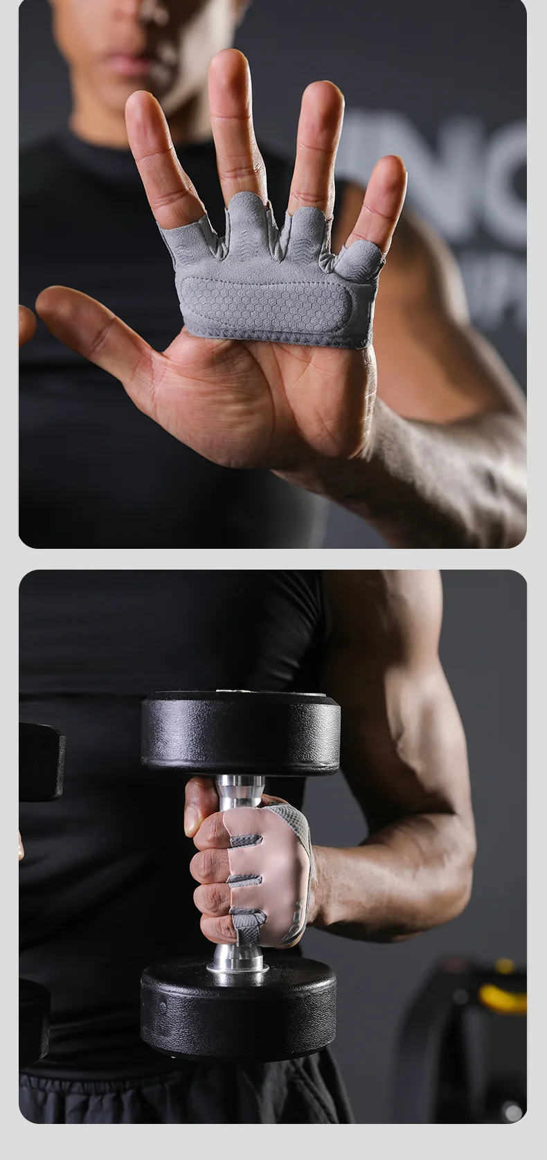 1Pair Four Finger Gloves For Weightlifting Training Men and Women Pilates Aerial Yoga Sports Fitness Non-slip Half-finger Gloves