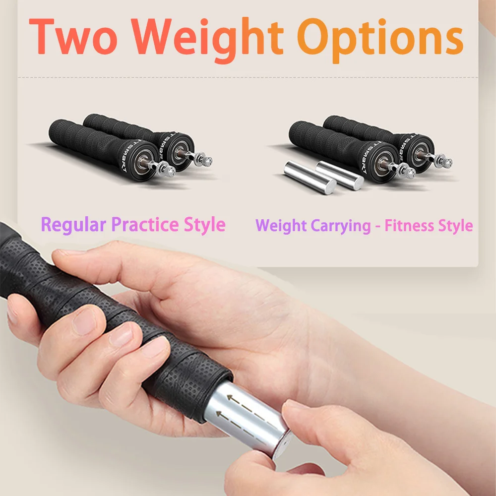 Adjustable Steel Wire Skipping Rope Set with Sports Carbon Steel Bearings for Fitness Physical Training