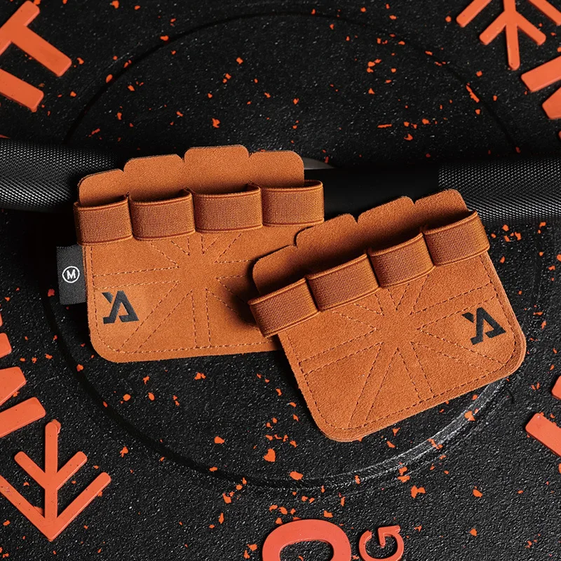 Four-fingers Fitness Gloves Gym Barbells Weightlifting Cowhide Gloves Anti-slip Wear-resistant Palm Protect Workout Hand Support