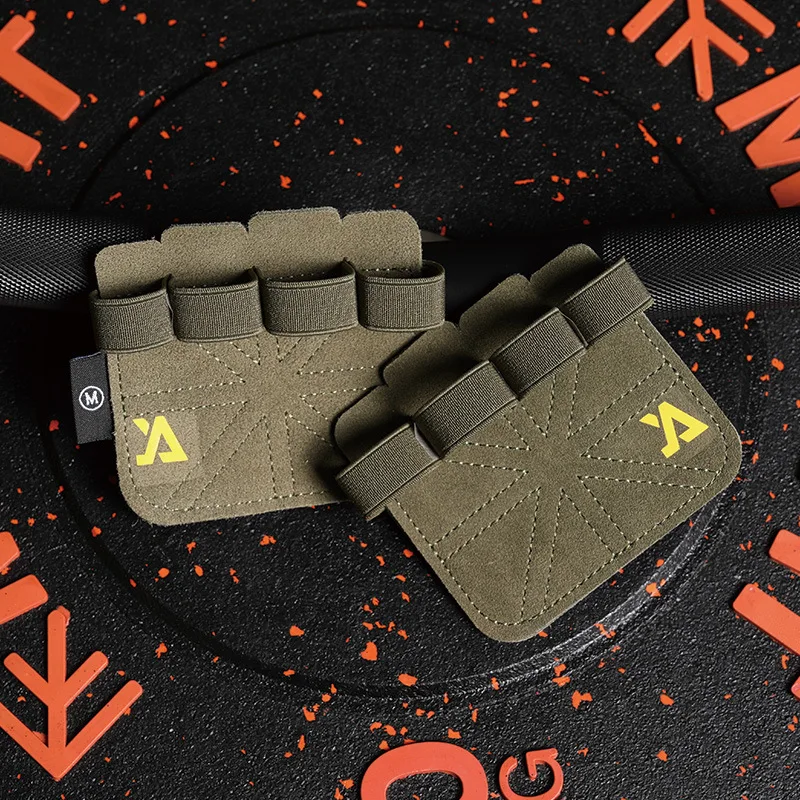 Four-fingers Fitness Gloves Gym Barbells Weightlifting Cowhide Gloves Anti-slip Wear-resistant Palm Protect Workout Hand Support