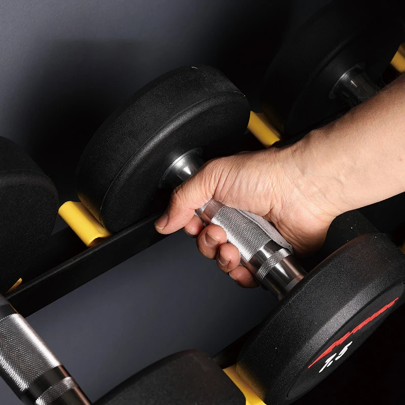 Four-fingers Fitness Gloves Gym Barbells Weightlifting Cowhide Gloves Anti-slip Wear-resistant Palm Protect Workout Hand Support