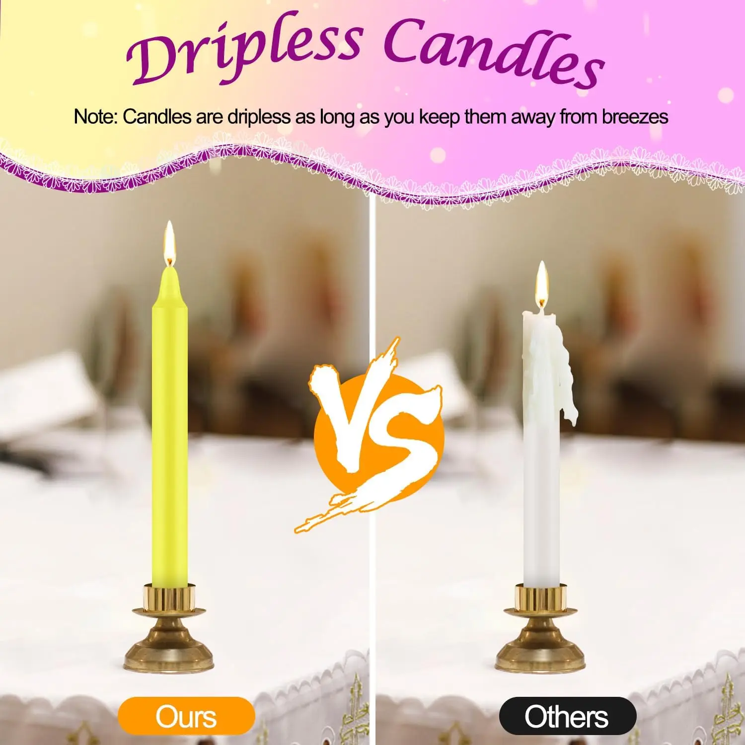 24 Pieces of 4-Inch Colored Stick Candles, Drip-Free, Smokeless, Unscented, Household Dinner Candles, Hand-Poured, High-Quality, Suitable for Churches, Homes, Weddings, Parties, Seasonal Celebrations, Emergencies, and Home Decoration, Perfect for Thanksgiving, Valentine's Day, Father's Day, Mother's Day, Teacher's Day
