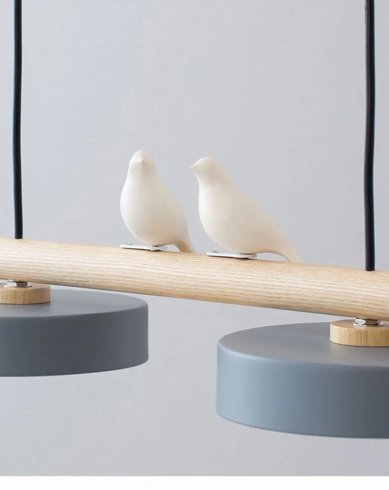 Nordic Restaurant Chandelier Modern Led Minimalist Dining Tables Creative Personality Macaron Iron Bird Decoration Droplight