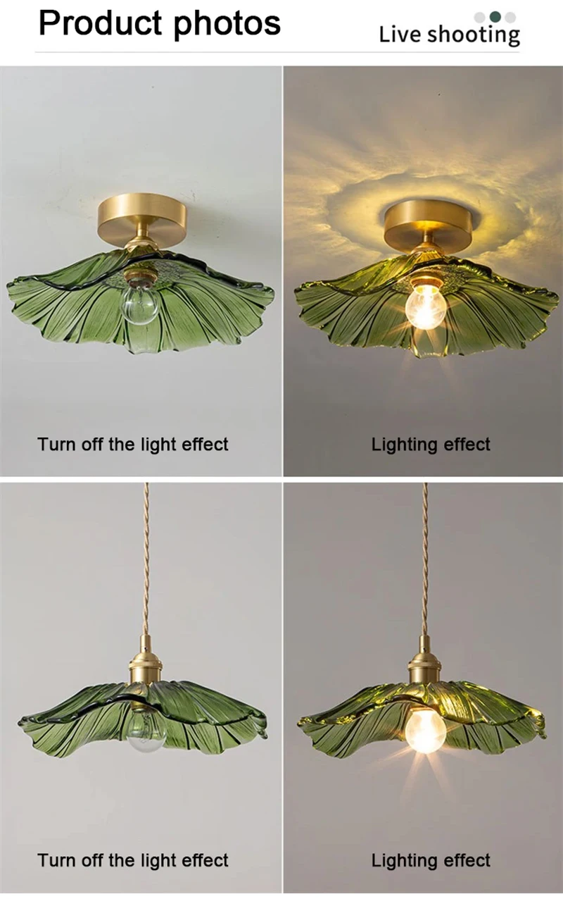 Vintage Pendant Lights Flower Glass Hanging Lamps Home Decoration Lighting Living Room Bedroom Bedside Light Fixture Indoor Shop