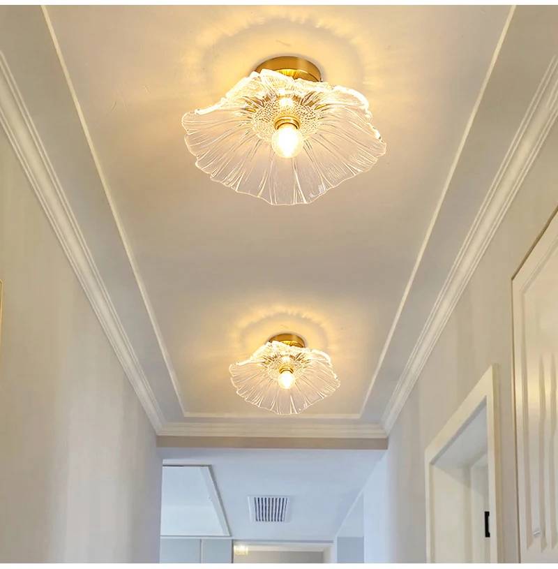 Vintage Pendant Lights Flower Glass Hanging Lamps Home Decoration Lighting Living Room Bedroom Bedside Light Fixture Indoor Shop