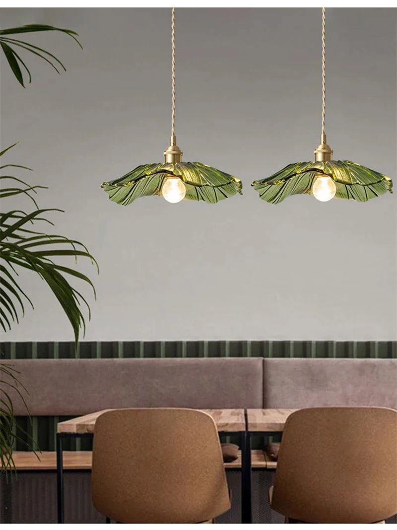 Vintage Pendant Lights Flower Glass Hanging Lamps Home Decoration Lighting Living Room Bedroom Bedside Light Fixture Indoor Shop