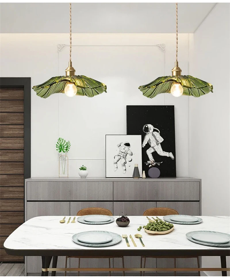 Vintage Pendant Lights Flower Glass Hanging Lamps Home Decoration Lighting Living Room Bedroom Bedside Light Fixture Indoor Shop
