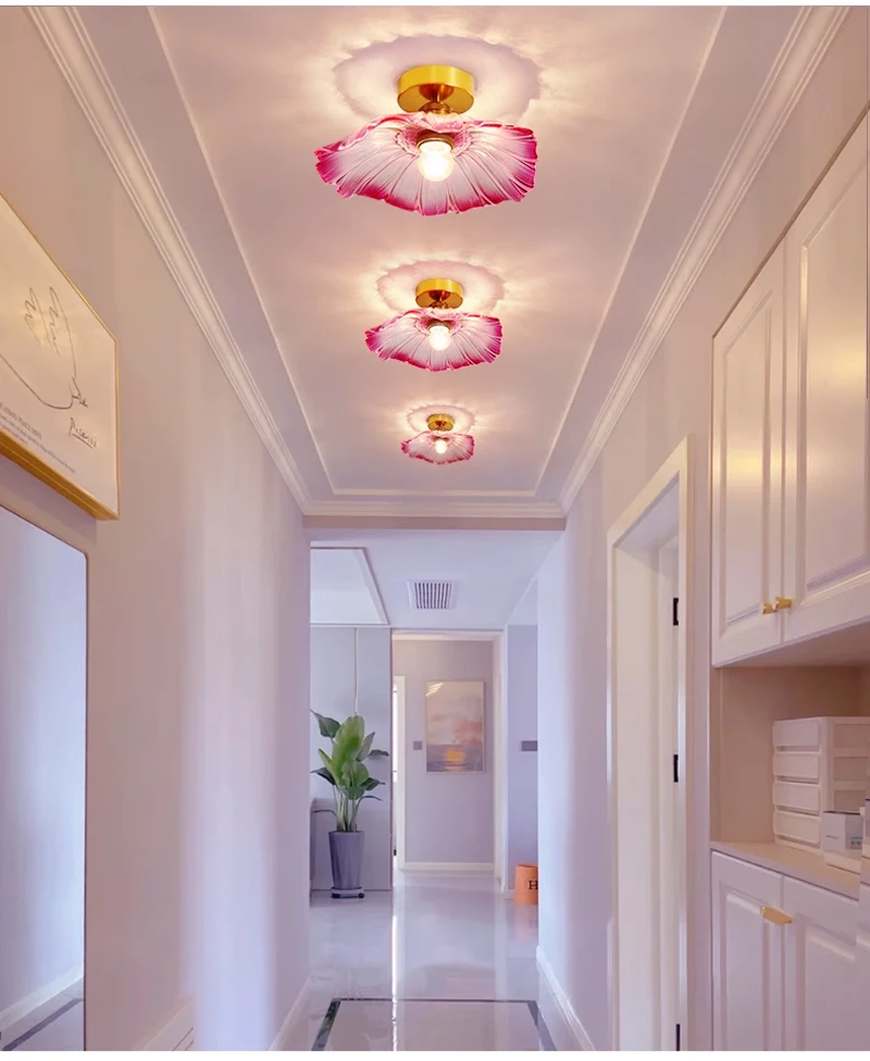 Vintage Pendant Lights Flower Glass Hanging Lamps Home Decoration Lighting Living Room Bedroom Bedside Light Fixture Indoor Shop