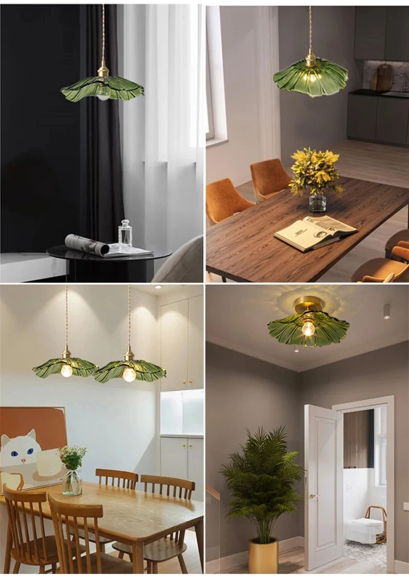 Vintage Pendant Lights Flower Glass Hanging Lamps Home Decoration Lighting Living Room Bedroom Bedside Light Fixture Indoor Shop