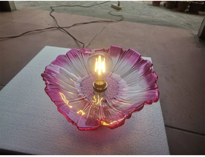 Vintage Pendant Lights Flower Glass Hanging Lamps Home Decoration Lighting Living Room Bedroom Bedside Light Fixture Indoor Shop