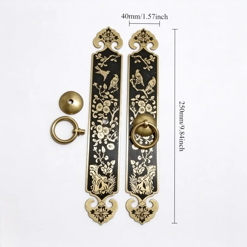 Antique Brass Cabinet Handles Carved Floral Drawer Pulls Vintage Dresser Knobs for Furniture Restoration and Farmhouse Decor