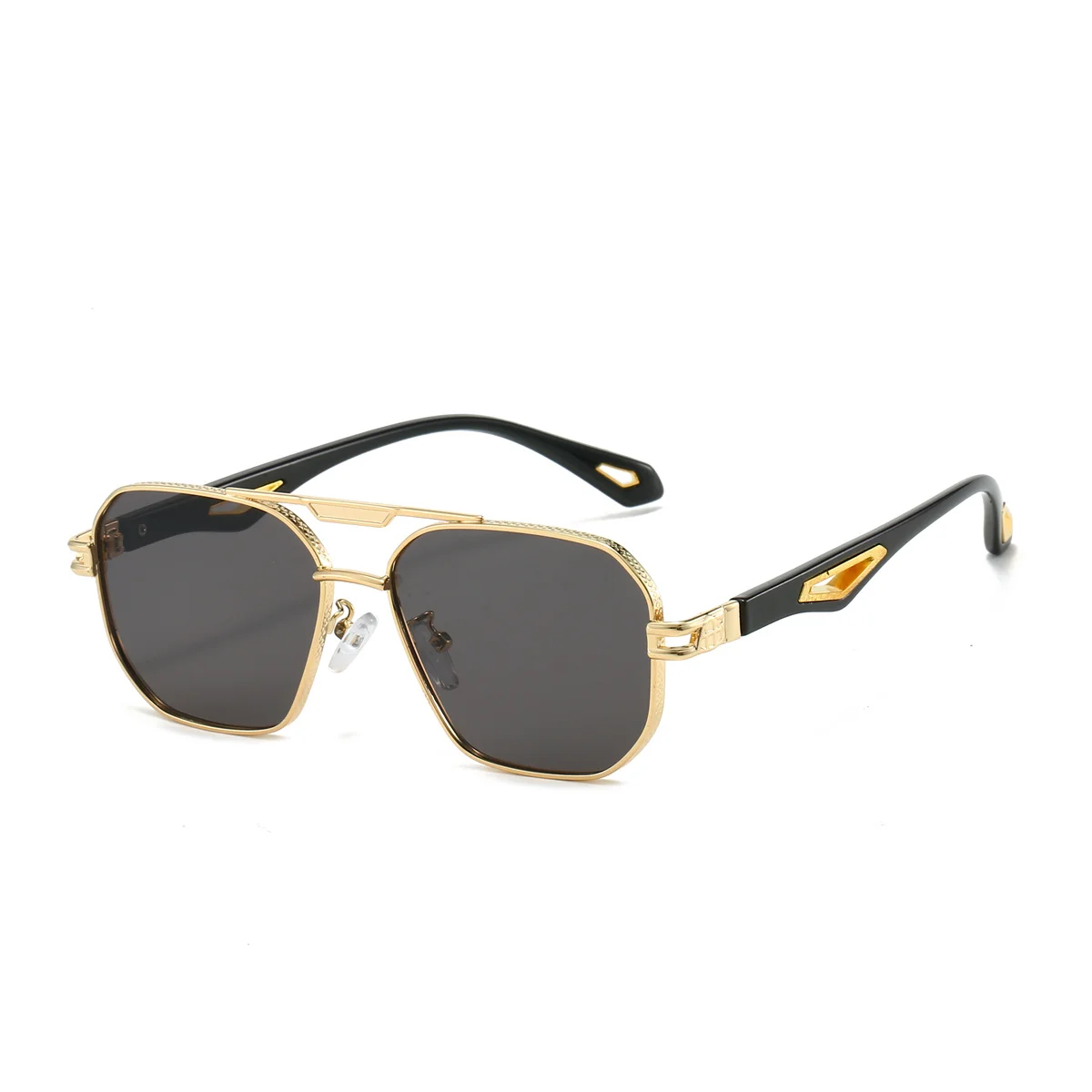 KAMMPT Vintage Square Sunglasses Men New Classic Double Bridge Gradient Shades Trendy Retro Brand Designer Outdoor Sun Glasses